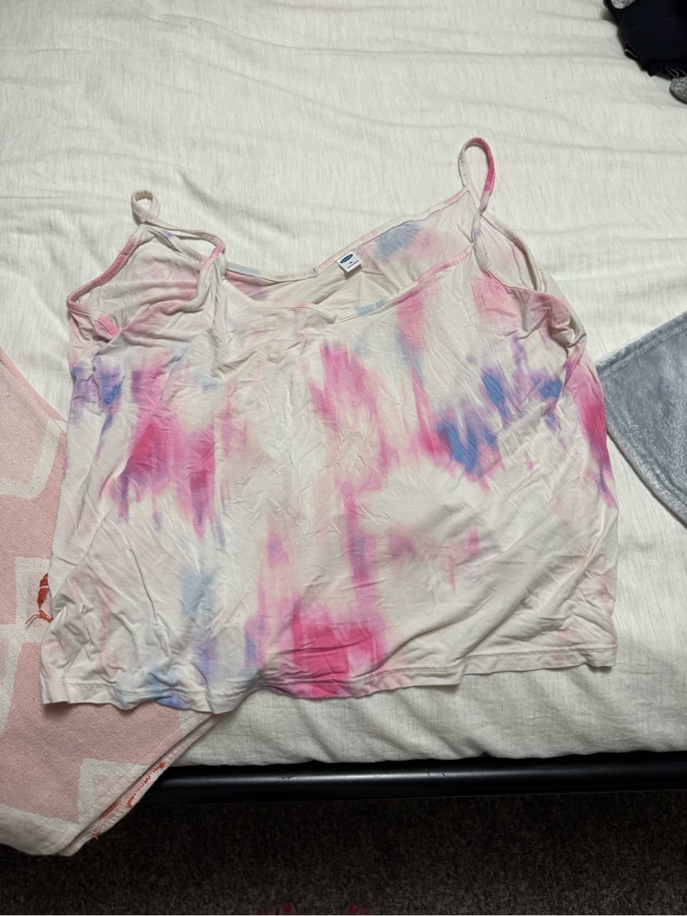 Old Navy Pink and Light Blue Tie-Dye Spaghetti Strap Camisole
